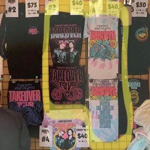 ISO Twenty One Pilots Takeover Tour Merch (highlighted t-shirts)